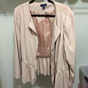 Pink Suede Peplum Jacket
